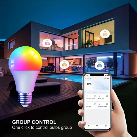 RGB Smart Energiesparlampe Beleuchtung Notfall Innen Bluetooth 85-265V WiFi Indoortuya Fernbedienung IC/RC Dimmbares Licht E27 B22 LED-Birne